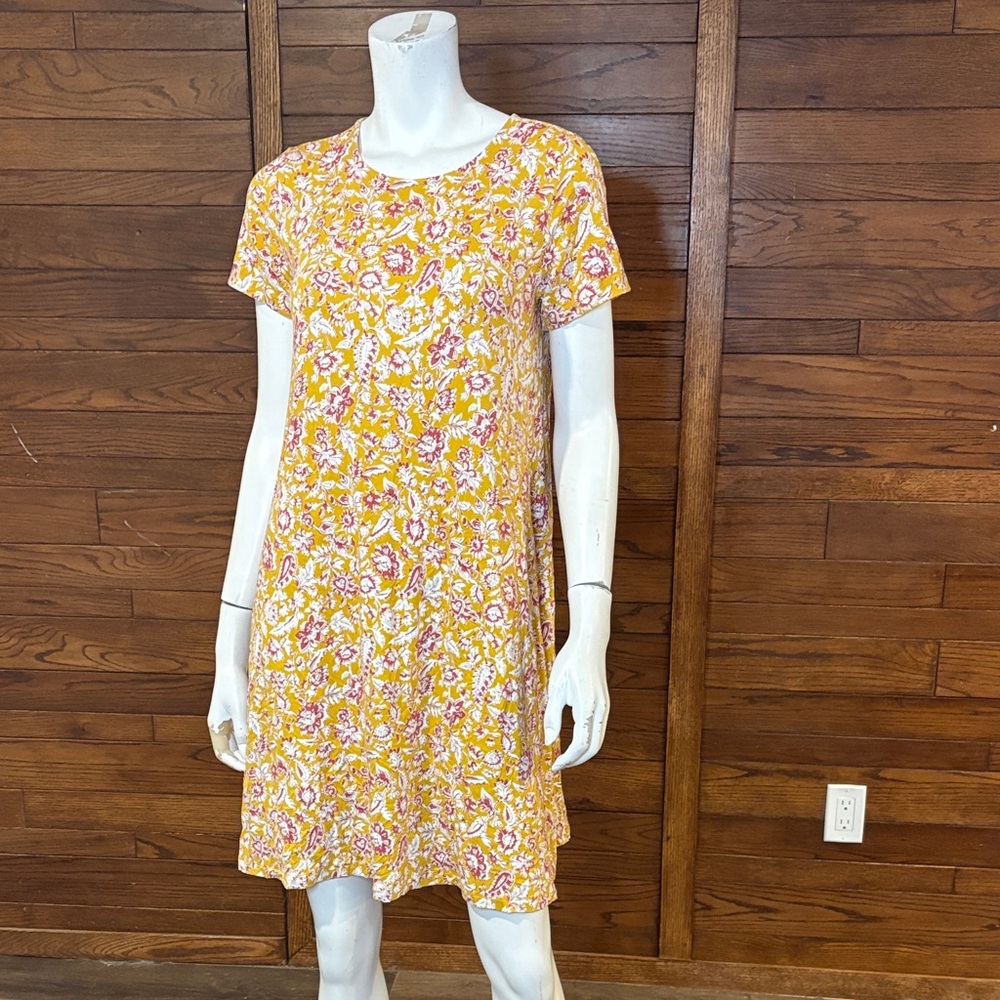 Old Navy Bright Yellow Floral Mini Dress